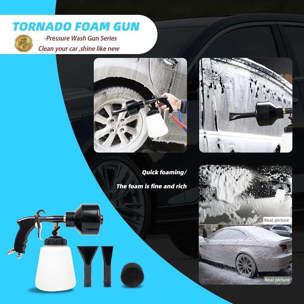 GZ-KJM Foam Gun High Pressure Car Cleaning Tool Kit Adjustable Pressure Jet Cleaner Automotive Washer Equipment for Car Detailing Supplies, Premium Black