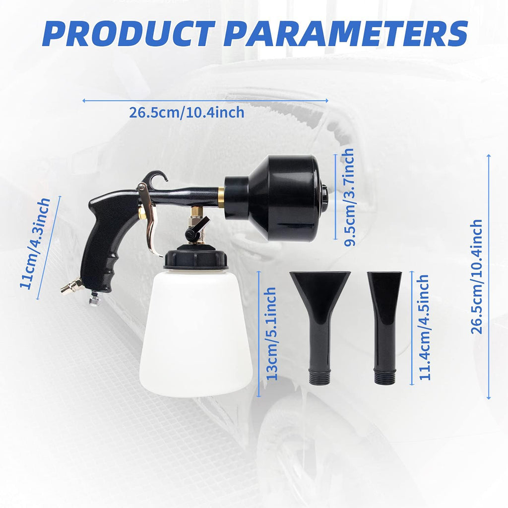 GZ-KJM Foam Gun High Pressure Car Cleaning Tool Kit Adjustable Pressure Jet Cleaner Automotive Washer Equipment for Car Detailing Supplies, Premium Black