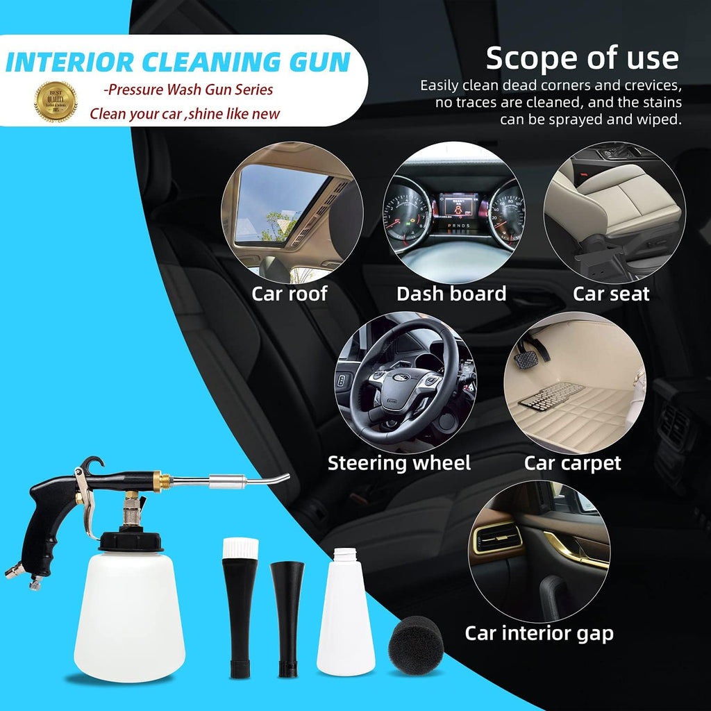 GZ-KJM High Pressure Car Cleaning Gun Jet Cleaner Interior Detailing Tool Kit Adjustable Pressure Cleaner for Car Detailing Supplies