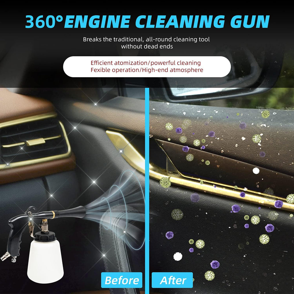 GZ-KJM High Pressure Car Cleaning Gun Jet Cleaner Interior Detailing Tool Kit Adjustable Pressure Cleaner for Car Detailing Supplies