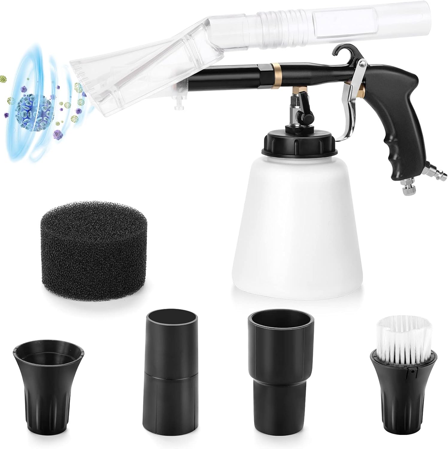 High Pressure Car Cleaning Gun with Suction Hood Auto Interior Adjustable Air Duster Water Spray Tool Kit Pressure Cleaner for Car Detailing Supplies