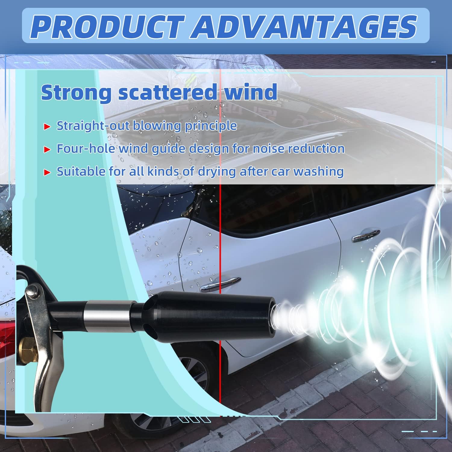 GZ-KJM Two Way Air Duster Blow Gun with Adjustable Air Flow Pneumatic Air Compressor Accessory Tool Dust Cleaning Air Blower Gun