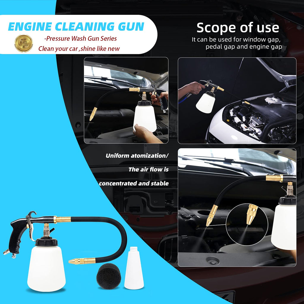GZ-KJM Cleaning Gun High Pressure Car Cleaning Tool Kit Adjustable Pressure Jet Cleaner Automotive Washer Equipment for Car Detailing Supplies, Premium Black