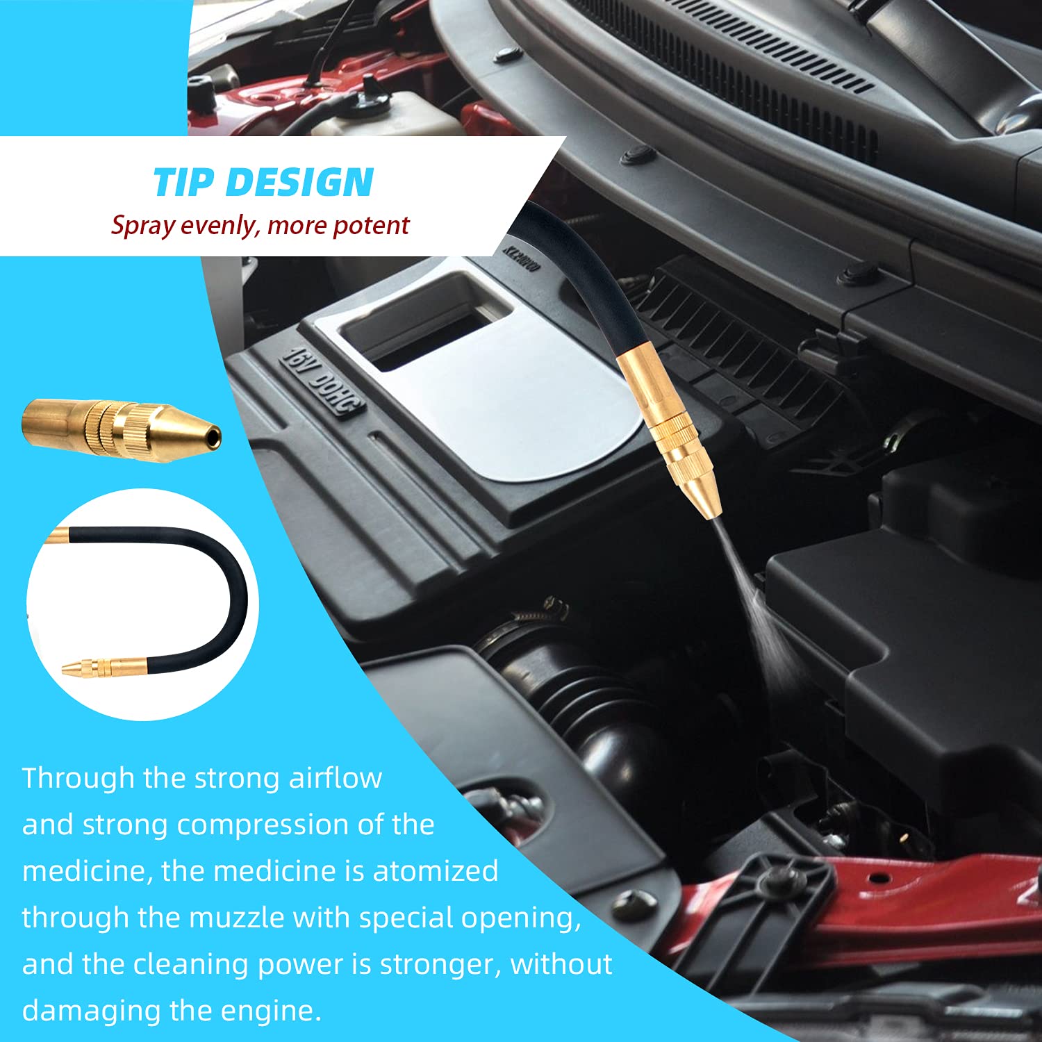 GZ-KJM Cleaning Gun High Pressure Car Cleaning Tool Kit Adjustable Pressure Jet Cleaner Automotive Washer Equipment for Car Detailing Supplies, Premium Black