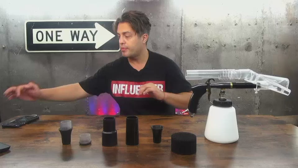 High Pressure Car Cleaning Gun with Suction Hood Auto Interior Adjustable Air Duster Water Spray Tool Kit Pressure Cleaner for Car Detailing Supplies